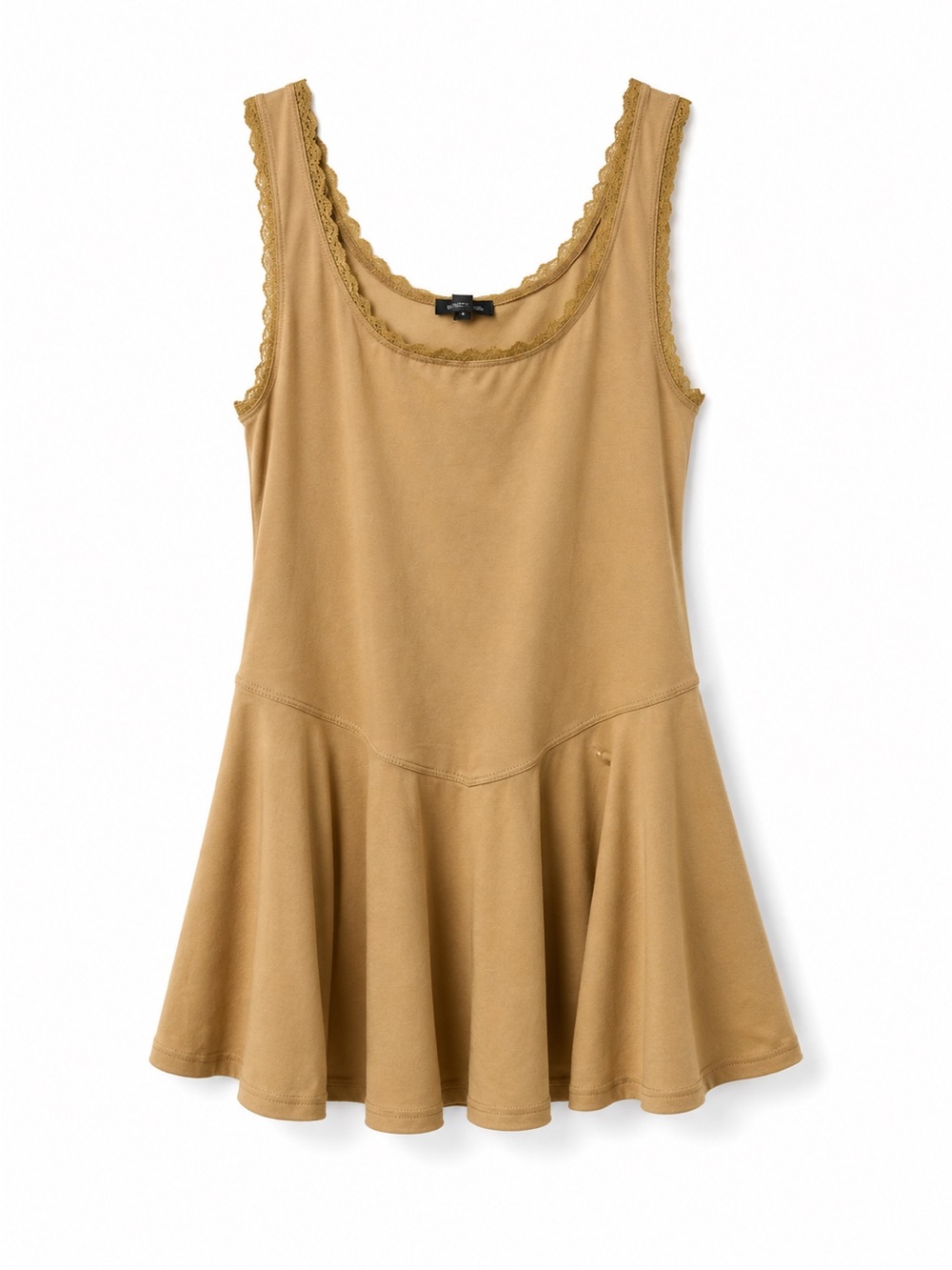 Sleeveless Flared Tank Dress in Camel